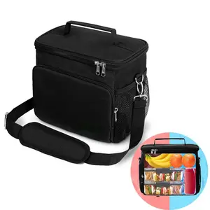 Insulated Lunch Bag, Reusable Lunch Box for Office Work School Picnic Beach, Leakproof Freezable Cooler Bag with Adjustable Shoulder Strap for Kids/Adult, Durable Lunch Bag