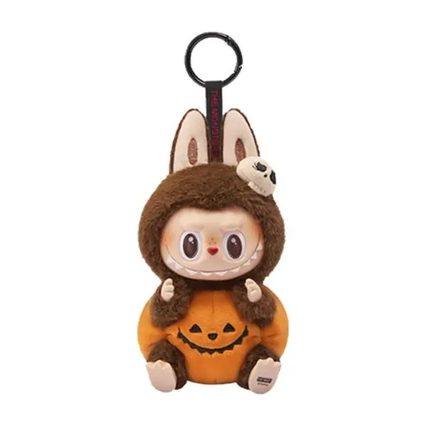 Pop Mart Labubu Happy Halloween Party Series-Sitting Pumpkin Vinyl Plush Pendant