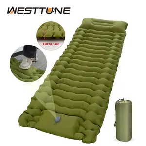 WESTTUNE Ultra-Comfort Camping Mattress - Thick, Lightweight Inflatable Sleeping Pad with Built-In Pillow & Pump for Hiking and Travel Accessories