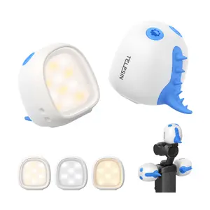 TELESIN BASIC Magnetic LED Fill Light Compatible with DJI Osmo Pocket 3 Xtra Creator Combo, Mini Monster Design with 3-Level Adjustable Brightness, USB-C Rechargeable Auxiliary Light with 12H Battery Life for Selfie Vlog Video Recording