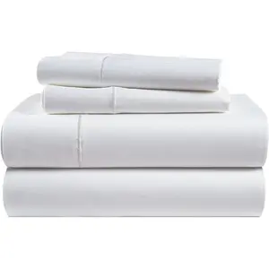 1200 Thread Count   Sheets -  Supima  Thick, Heavy, Soft Sateen Hotel Style  Luxury Christmas 4 count Sheets Set (Full,White)