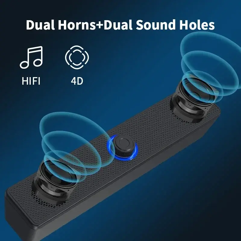PC Bar Speaker Wireless Bluetooth Speaker USB Powered Bar Speaker TV PC Laptop Gaming Home Theater Surround Sound System IPX7 Waterproof wire microphone Nest Mini Speaker gift immersive bass time playback