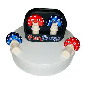 FunGuys Articulated Mushrooms 3D Printed Fidget Toy 2 Pack - Red & Blue Colors with Unique Design