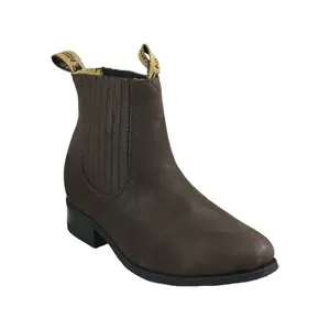 LA HACIENDA S/W Men's Brown Ankle Boots Botin Charro