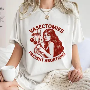Women's Retro Pro-Choice Vasectomy & Reproductive Rights T-Shirt - Unisex Feminist Style, Soft Fabric, Classic Sleeves, Flattering Bottom, Seamless Seams