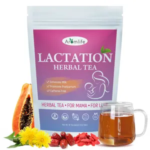Aromlife Lactaation Tea for Women, Natural Breast Milk Tea for Postnatal Hormone Balance, 16 Teabags Breastfeeding-Friendly with Goji Berry, Papaya, Dandelion, Black Sesame, Polygonatum & Longan