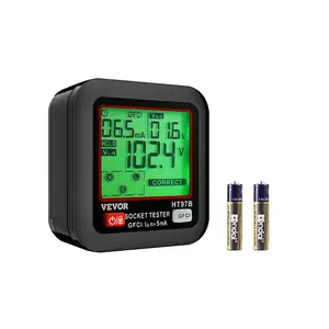 Fathersdaygift VEVOR Outlet Tester, Electrical GFCI Trip Tester, LCD Display Receptacle Detector for 7 Common Wiring Faults, 3 Prong Socket Detector with Auto Shutoff Low Battery Indicator, CAT II 300V Rating, Outlet Testingdealsforyoudays