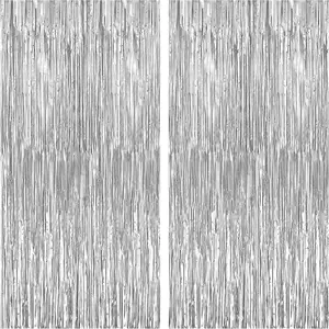 ,  Foil Fringe Curtain - Pack of 2 | Streamers Backdrop for Disco Birthday Decorations |  Fringe Backdrop for Graduation Decorations 2026 | Bachelorette Party Decoration