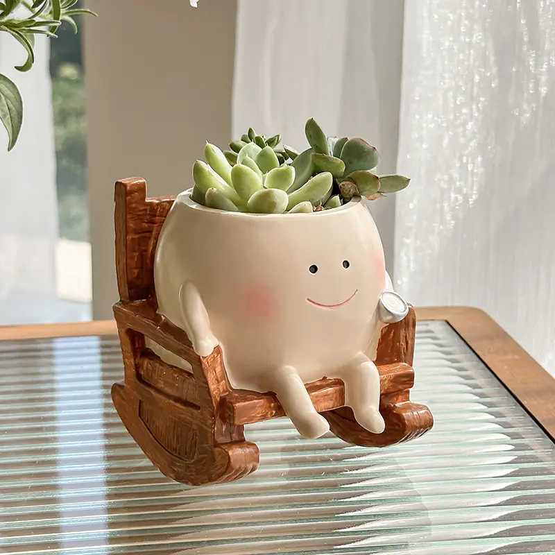 Creative Chair Planter Pot for Succulents - Small Potted Plant Decor for  Office Desk, Study, or Home - TikTok Shop