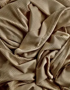 Ribbed Jersey Scarf - Tan, Soft and Versatile Design, Ideal for Layering and Cozy Wear