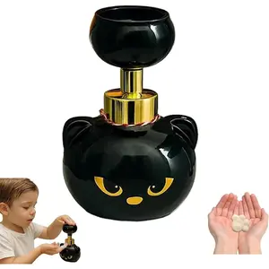 Cute Cat Paw Foam Soap Dispenser for Kids – Fun Hand Washing Pump, Touch-Activated Black Cat Soap Dispenser, Cute Bathroom Decor, Back to School Gift for Kids & Cat Lovers