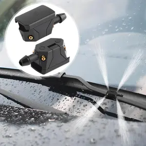 2 PCS Front Windshield Washer Nozzles, 4 Holes Car Windshield Washer Wiper Arm Sprayer, Auto Left Right Windshield Washer Squirter Nozzle Replacement for Trucks Cars, Universal Vehicle Accessories