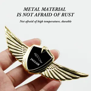 Jaguar Metal Wings Car Emblem, Unique Metal Material, UV Resistant Coating, Super Durable Craftsmanship, Precision Laser Engraving