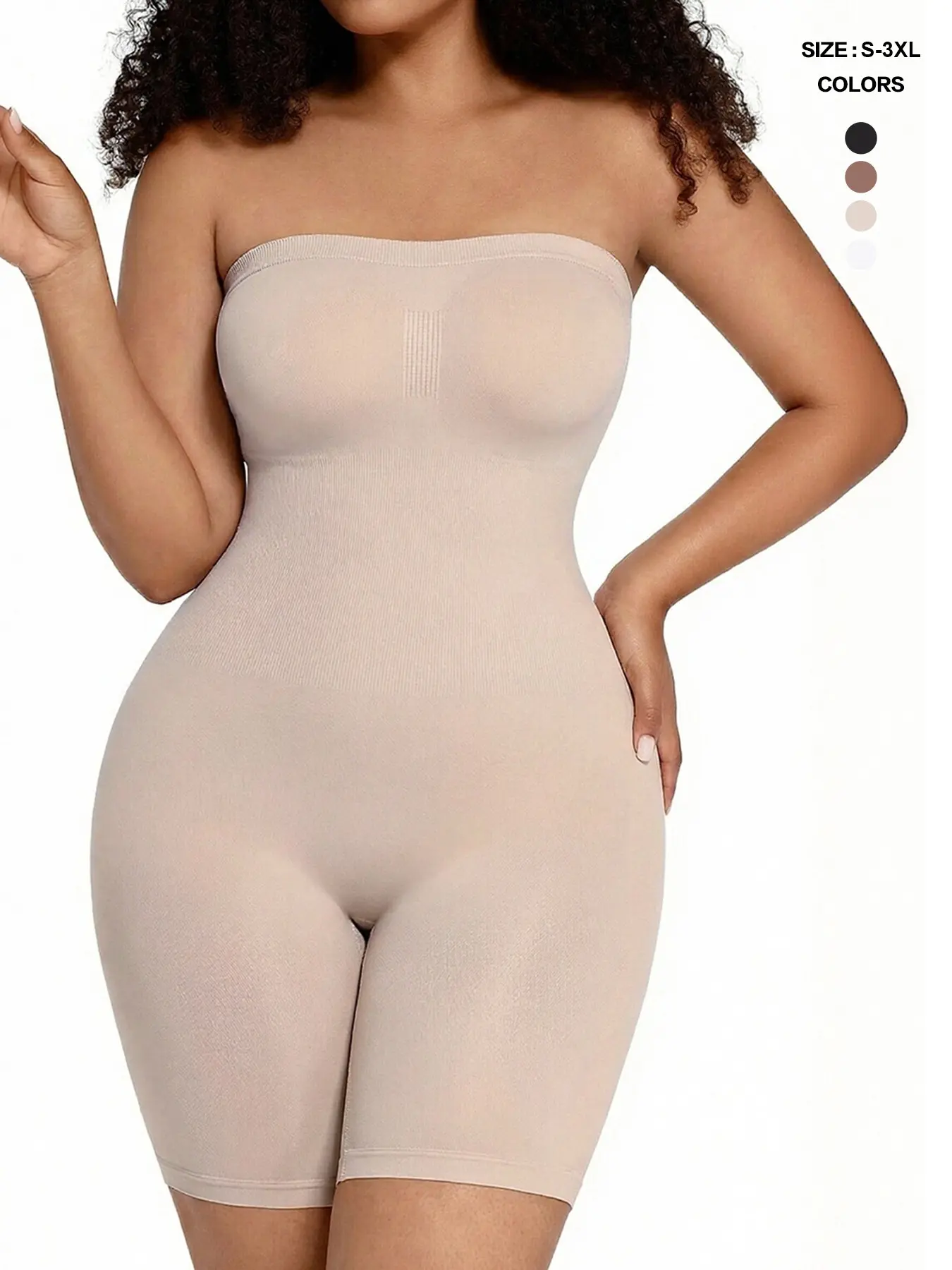 Strapless Elastic Shapewear Bodysuit Underwear Butt Lifter Body Shaper for  Women Under Dress Tummy Control full Body Shapewear Seamless Smooth Body  Sculpt - TikTok Shop