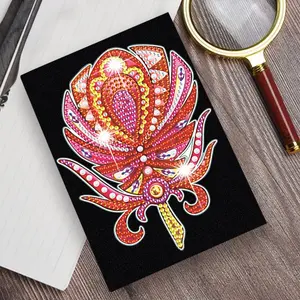 5D Diamond Painting Notebook, Peacock Feather DIY Diamond Art Journal, Hardcover Sketchbook for Beginners, Adults & Kids, Diamond Dotz Crafts for Gift