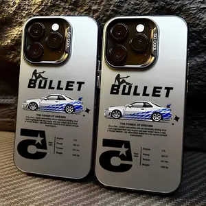 Phone case: Blue Sports Car Phone Case for iPhone 17, 16e, 16, 15, 14, 13, 12, 11, Mini, Pro, Max, Air, X, XR, XS Max, 8, 7 Plus - Anti-Drop Matte Back Cover