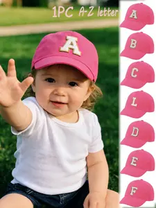 1PC Kids Baseball Cap with 26 Letters Print for 1-3 Years Old, Boys & Girls Sun Hat, Outdoor Daily Wear, UV Protection, Casual Hat