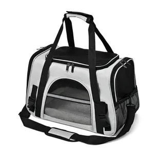 Foldable & Expandable Pet Carrier Bag - Mesh Breathable Cat/Dog Travel Bag, Convertible Crossbody Handbag for Small Pets