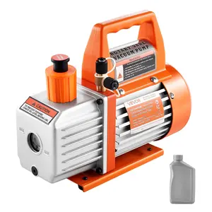 VEVOR 3.5 CFM 1/4 HP HVAC Single Stage Rotary Vane AC Vacuum Pump with Oil Bottle for R134a R22 R410a Systems 1720 PRM for Automotive Air Conditioner Maintenance Resin Degassing