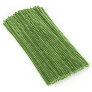 Pipe Cleaners, 100 Pieces Light Army Green Chenille Stems Craft, 12 inch Long Fluffy Pipe Cleaners for Creative DIY Art Craft Projects, Home Decoration Supplies (6 mm x 30 cm, Light Army Green)