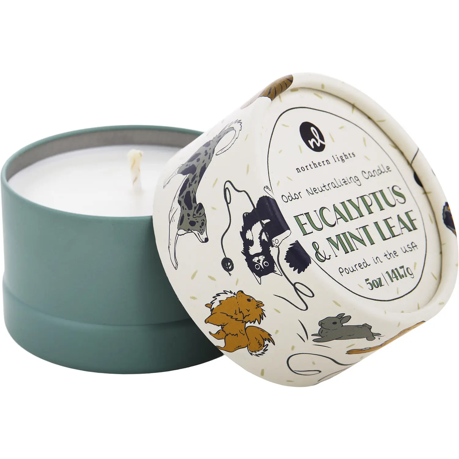 Paws On Eucalyptus & Mint Leaf By Northern Lights Odor Neutralizing Candle For Unisex Paws On Eucalyptus & Mint Leaf By Northern Lights Odor Neutralizing Candle For Unisex