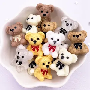 Mixed Color Cartoon Bear Shaped Decoration, Cute Bear Figurine, DIY Jewelry Decor Accessories, Crafts for Home Decor