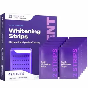 DRDENT Purple Teeth Whitening Strips - 42 strips 21 Whitening Sessions - Safe for Enamel - Tooth Stain Treatment - Non Sensitive Teeth Whitening - Peroxide-Free