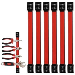 Mayouko 12" Magnetic Tool Holder Strip, 6 Packs, Metal Magnet Tool Organizer Bars for Garage, Workshop, Magnetic Strip for Tools