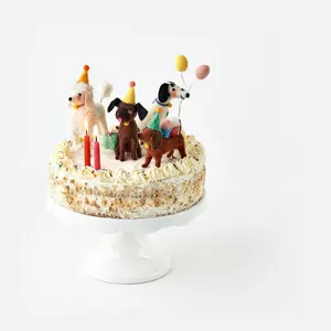 Dog Cake Topper Set of 4 | Assorted Party Pup Toppers
