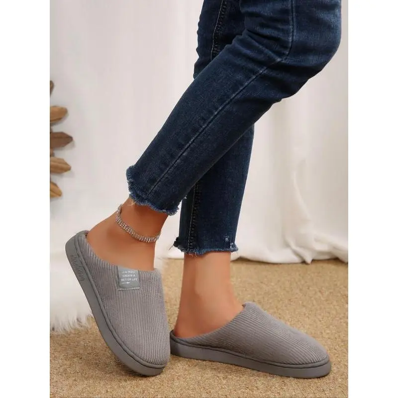 Men's Solid Color Plush Slippers, Casual Soft Comfortable Home Slippers, Warm Slippers for Indoor & Outdoor Use for Fall & Winter Men's Solid Color Plush Slippers, Casual Soft Comfortable Home Slippers, Warm Slippers for Indoor & Outdoor Use for Fall & Winter