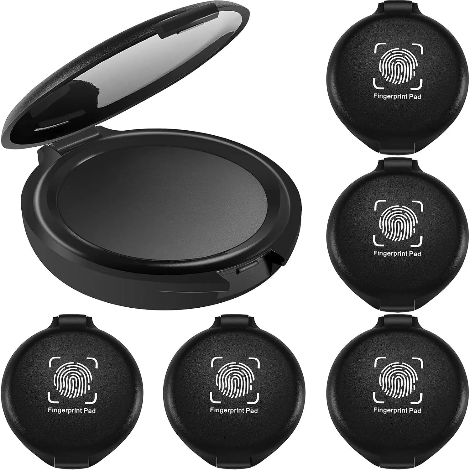 5 count Fingerprint Ink Pads Thumbprint Ink Pads Black  for Office Notary Supplies  Notary  ID Fingerprint Cards Law Enforcement Kit