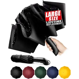 Travel Inverted Umbrella Compact Windproof- Automatic reverse Umbrellas for Rain - Folding Portable 10 Ribs Large Umbrella