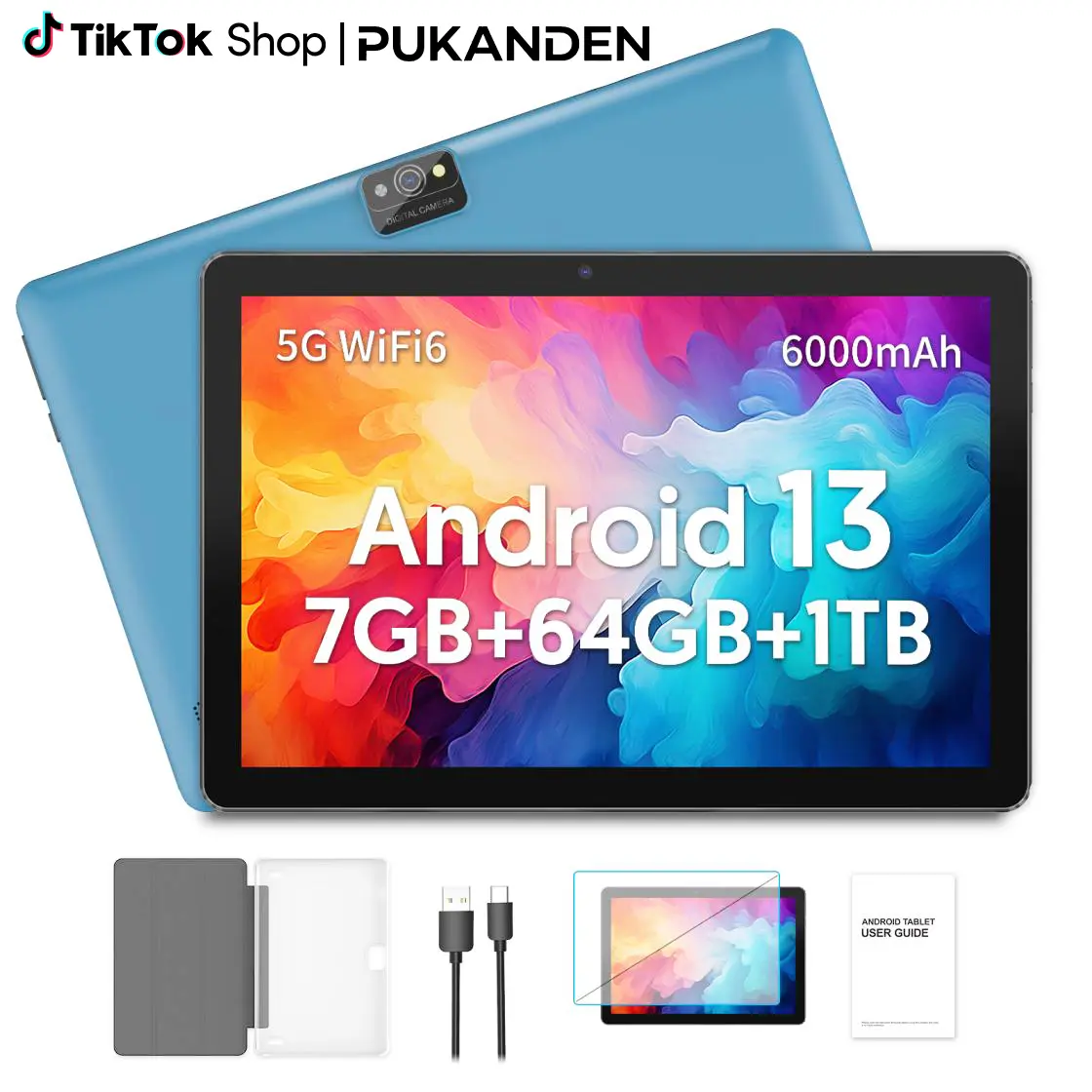 【Free Leather Case】2026 10 Inch Tablet with Android 14 5G WiFi 12GB(3+9) RAM 32GB ROM 6000mAh Battery Perfect for Work and Play Upgrade Your Tech Long Lasting Power Versatile Device BackToSchool