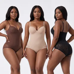 Sculpt Touch Women Body Shaper Bodysuit with Underwire Tummy Control Waist Trainer Butt Lifting Shapewear Open Crotch Seamless Slimming Body Suit