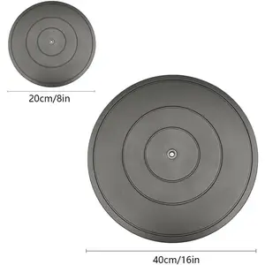 Black Plastic Rotating Tray (8/16") (1-Pack) | Rotating Display Stand, Spice Bottle Rack, Multi-Purpose Kitchen Table Tray