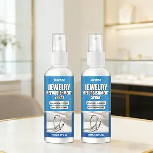 2-Pack Jewelry Polishing Agent (100ML*2), Watch Necklace Renewal, Stain Removal, Clean Jewelry, Enhances Shine, Convenient Cleaner