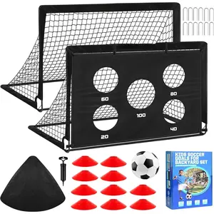 Soccer Goal,Backyard Soccer Goals for  2 Pack,4x3/6x4 FT Portable  Soccer Nets with Target,Ball & Cones,Soccer  Equipment for  Youth Outdoor ,,Play