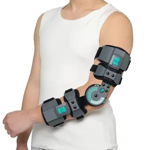 Elbow Brace for Tendonitis & Tennis Elbow – Hinged ROM Lock Brace for Arthritis, Hyperextension – Adjustable Support for Men & Women,Fits Left or Right Arm