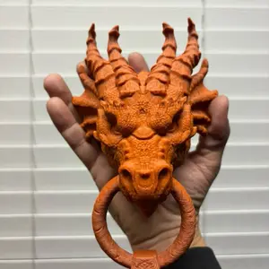 Dragon Design 3D Printed Door Knocker for Unique Home Decor and Functional Entryway Accessory