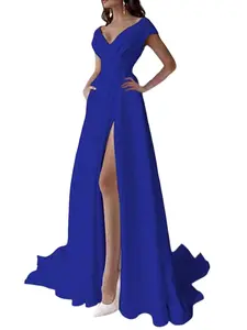 Women's Halter Ruffle Maxi Dress, Mid-Waist Solid Color Party Gown Formal Wear, Elegant Commuter Long Dress for Daily Wear and Parties