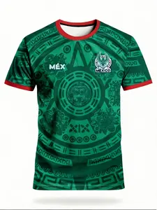 Men's Quick-Dry T-Shirt, Summer Casual Sports Top, Football Theme Print, Short Sleeve Breathable Comfort, Daily Versatile Trendy Men's Clothing, Honduras Soccer Shirt