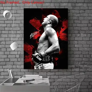 1 piece/set frameless canvas painting print poster, Classic realistic Boxing Sports star art，BJ Penn Fighter，a perfect gift for mixed martial arts loves, ideal gift for bedroom, living room, dorm hallway, kitchen,s mural, wall decoration