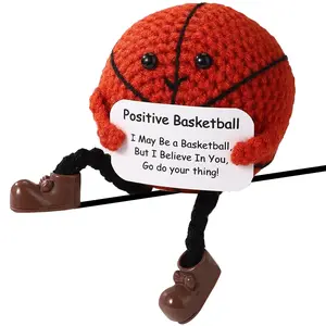 Positive Crochet Basketball Gift, Knitted Emotional Support Gift, Handmade Birthday Present for Men Women Friends Son Daughter Teammate, Basketball Enthusiast