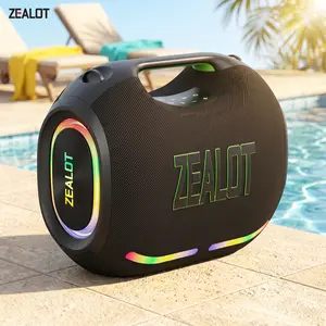 330W Maximum power【ZEALOTs】Portable wireless speaker high ,fidelity sound and audio, desktop Bluetooth speaker surround sound, TWS pairing, 48000 long battery life, supports USB/TF card/AUX/BT smartphones. Ideal choice for family/car/party/camping
