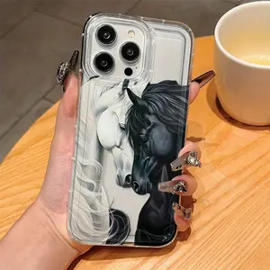 Shuangjun Cool Painting Pattern, Anti Drop and Anti Slip TPU Full Cover Lens Phone Case, Suitable for iPhone 17, 16, 15, 14, 13, 12, 11 XS X and other series models, Can be given as a gift to friends or family