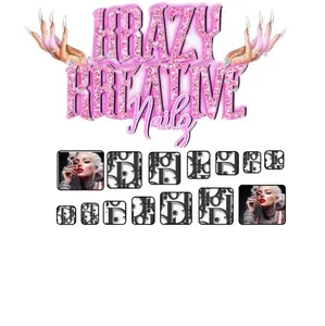 Krazy Kreative Waterslide Nail Decals - Marilyn- Handmade Nail Art with Application Pack, Includes 10 Toe Nails