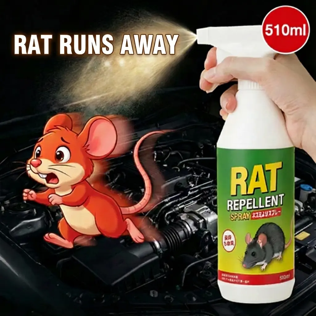 Natural Rodent Scent Deterrent Spray Plant-Based Fragrance Long-Lasting Household Pest Solution for Indoor Home & Garage Use Rat Repellent