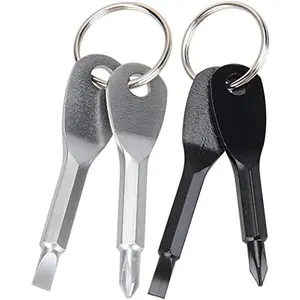 4 count Mini Pocket  Set  Outdoor Tool Kit Stainless Steel Black+