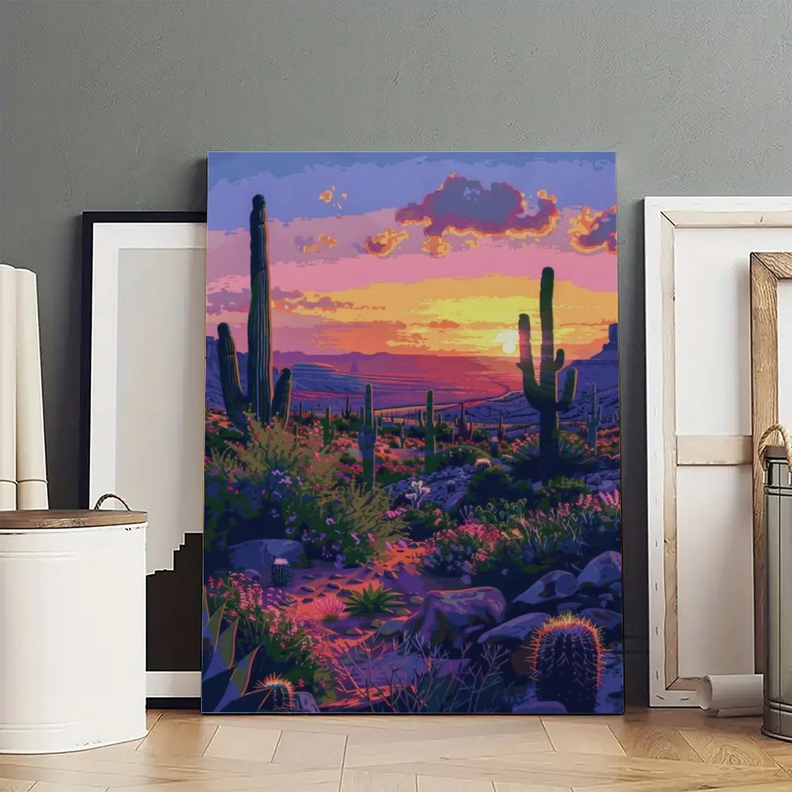 Desert Color Burst PosterPoster Photo Canvas Frameless Cover Poster Artwork Canvas Wall Art Room Decoration Hanging Chart Printing Canvas Printing Room Aesthetics