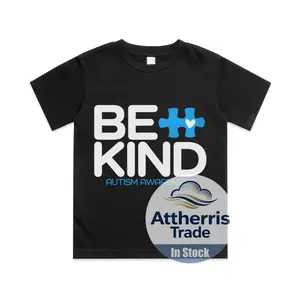 Autism Be Kind Shirt Kids Be Kind Autism Awareness Cotton T-shirt, Graphic Print Round Neck Short Sleeve Casual Tee for Boys Girls